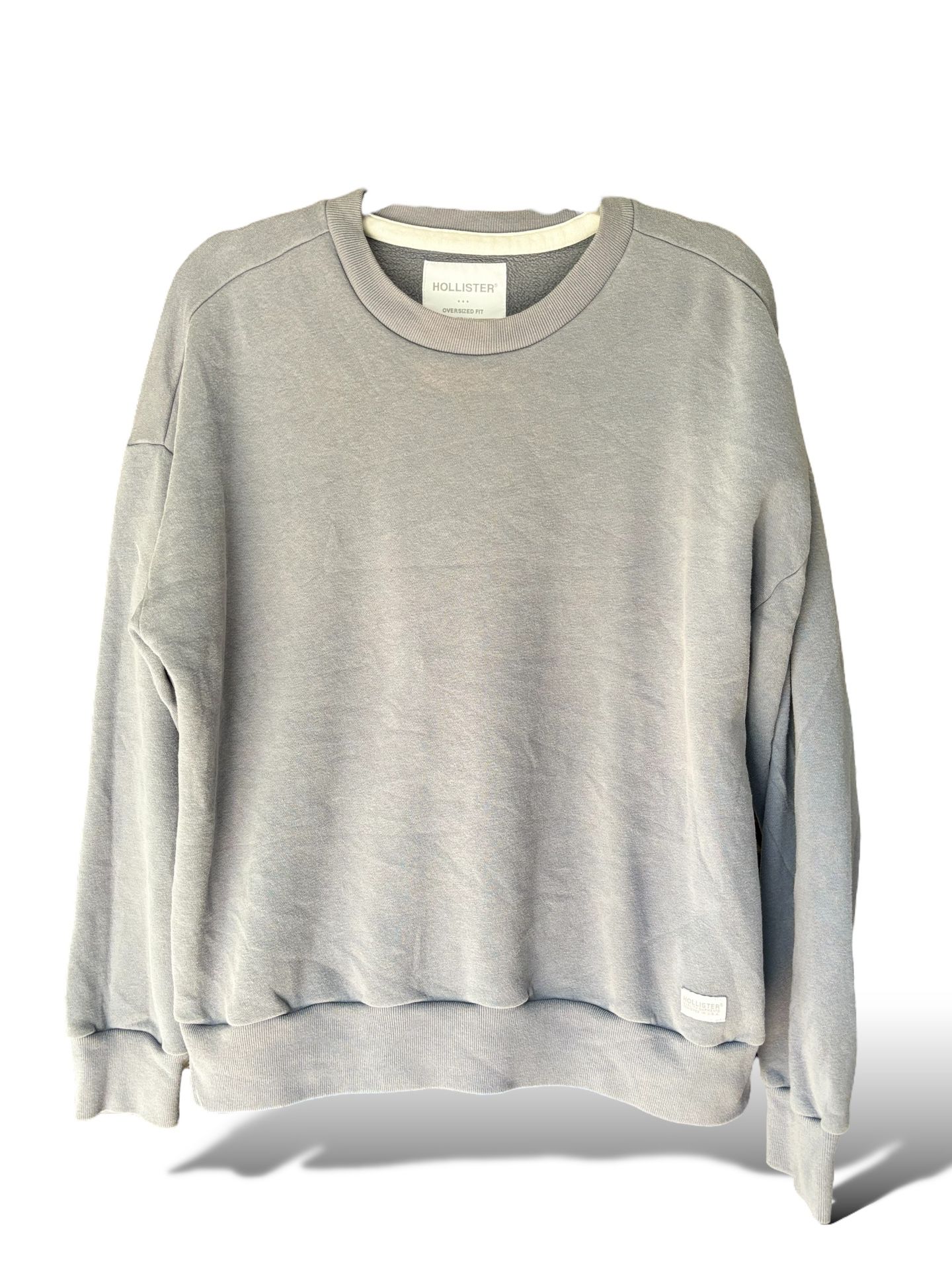 HOLLISTER Crewneck Sweatshirt Pullover Grey Women’s Oversized Fit Size Medium