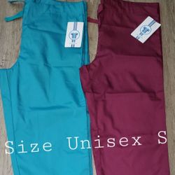 NEW- (2) Fundamental Scrub Bottoms size Uni-sex Small
