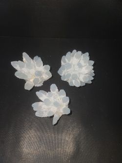 Natural blue phantoms Quartz crystal cluster ( set of three)