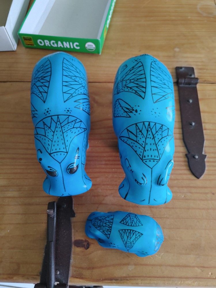 Vintage Ceramic Blue Hippos MMA