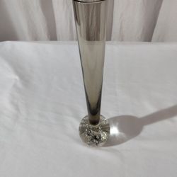Vintage smokey champagne colored controlled bubble vase, a unique, original piece.