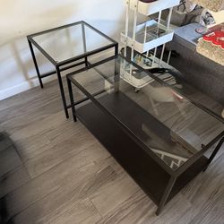 Glass coffee and end tables