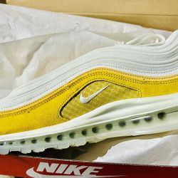 Men’s Nike Air Max 97 PRM Koi Gold Yellow Summit White/ Atlantic shoes/ snickers