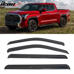 Fits 2022-2026 Toyota Tundra Crew Cab 4PCS Window Visors Smoke Acrylic Deflectors