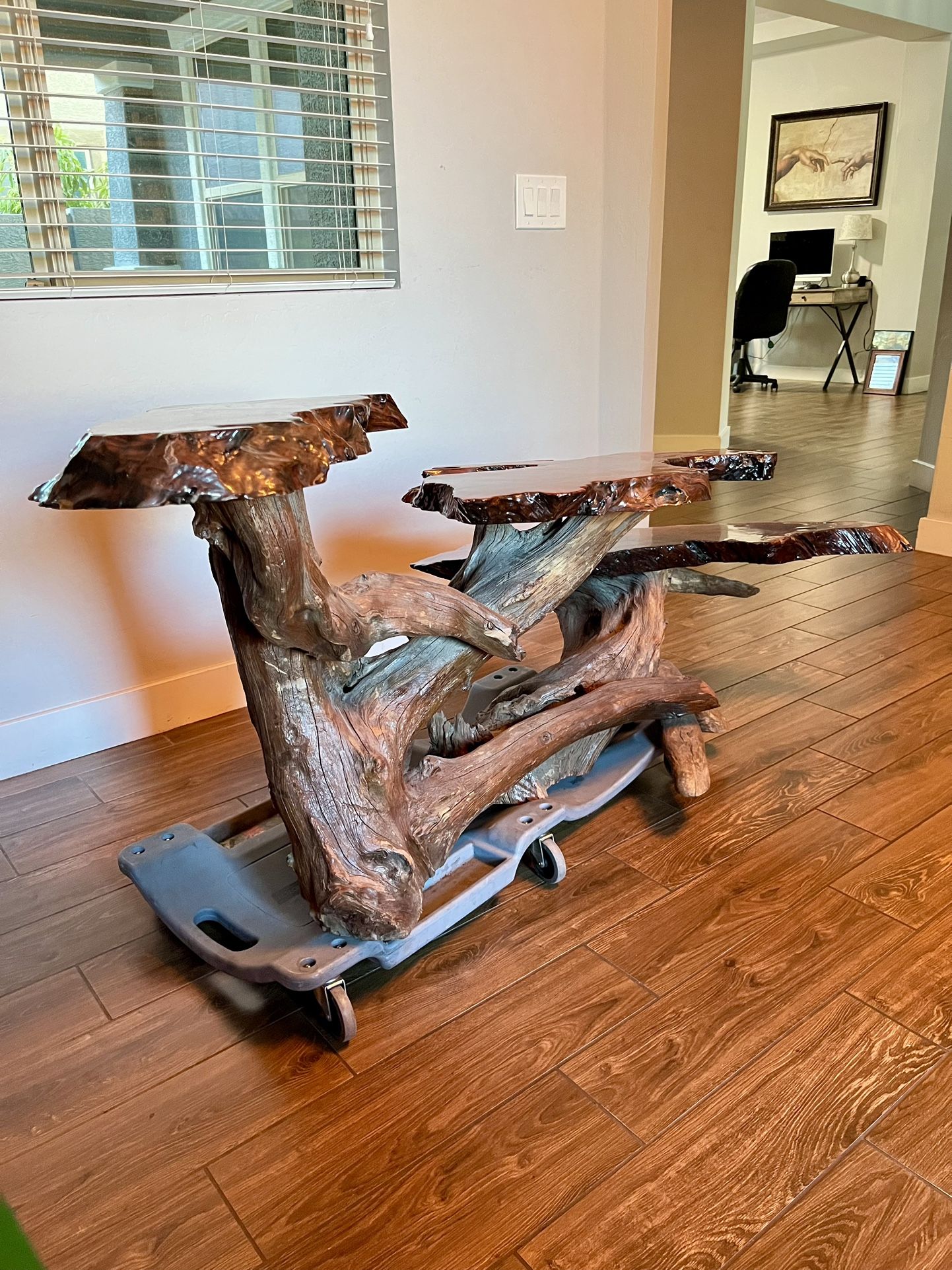 Mid Century Redwood Coffee Table