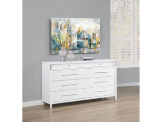 Gracemont White 8-drawer Bedroom Dresser Cabinet