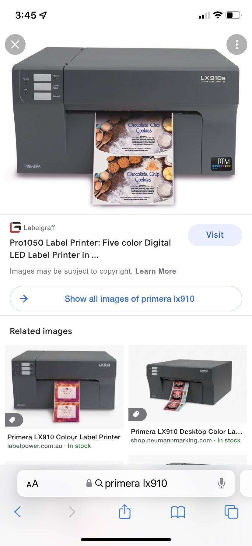 Label Printer Primera XL 910