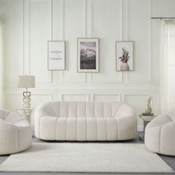 White Boucle Sofa - Modern White Sofa - Free Delivery 🚚 Teddy Sherpa Sofa