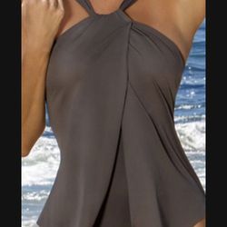 New grayish lavender one piece / monokini / cover up bikini / swimsuit/swimwear/bathing suit size Large