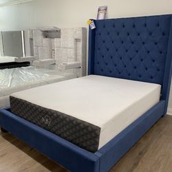 QUEEN BED UPHOLSTERED ON SALE WITH FREE QUEEN MATTRESS OFFER ENDS 11/30!!***