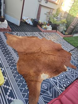 Cowhide Rug Brown Red