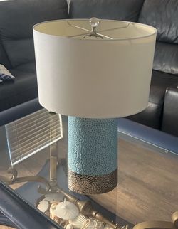 Large Lamp- Aqua Green/ Silver