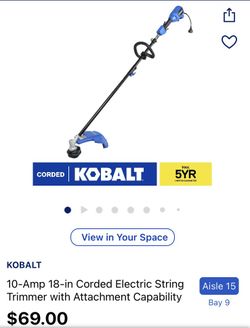 10-Amp 18-in Corded Electric String Trimmer With Attachment Capability
