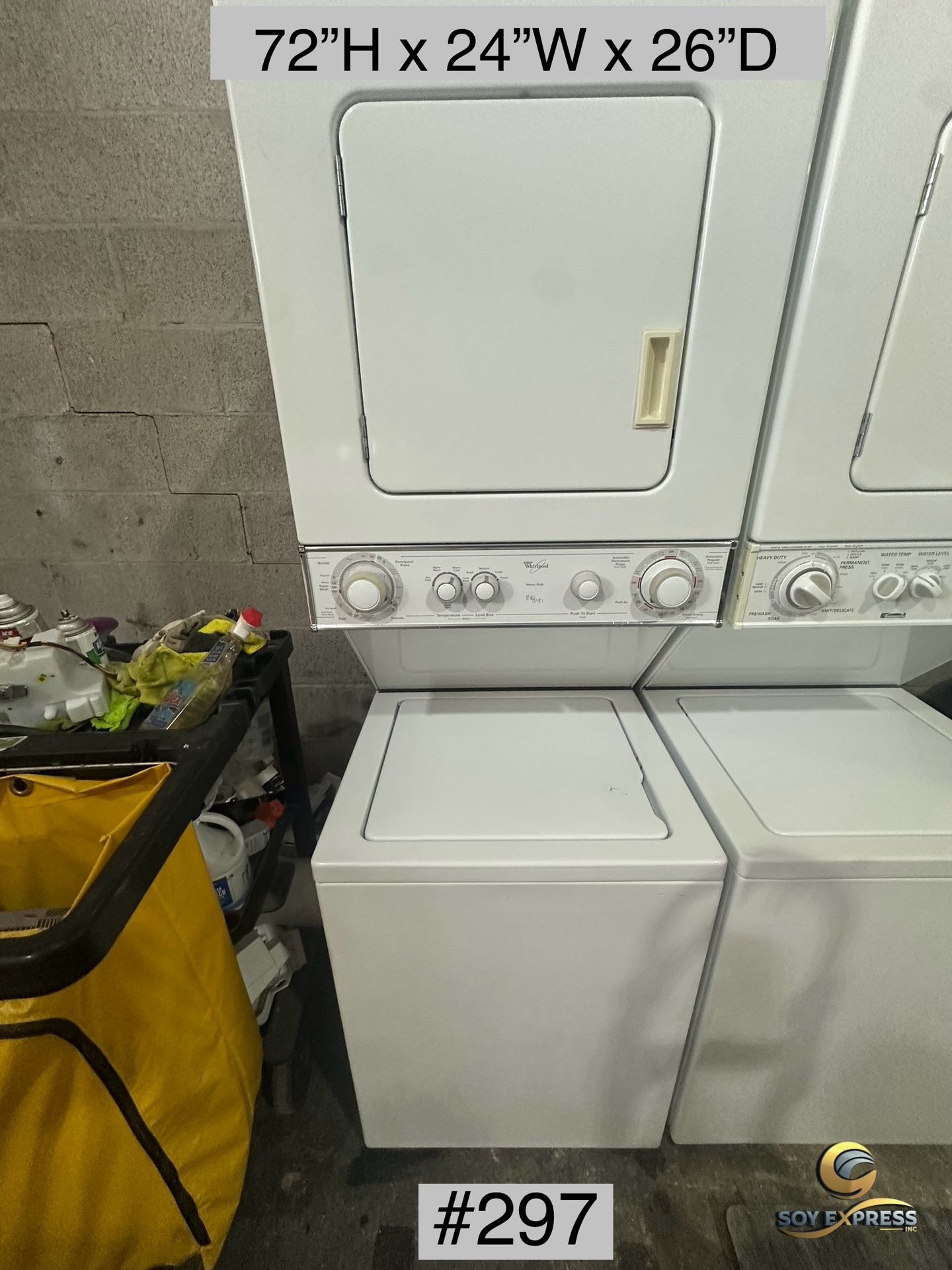 Whirlpool Combo 24”W Stackable Washer And Dryer Electric (#297)