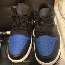 Air Jordan 1 Low Black Royal Toe, Size 9 Men’s