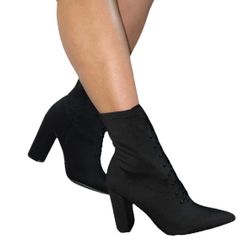 ✨ Bamboo Black Ribbon Corset Lace-Up Booties ✨ Size 8 