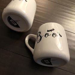 Brand new set of two “Boo” Halloween mugs 