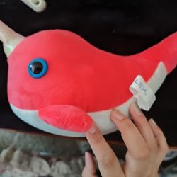 Sea Animal Plushie Bright Pink Sparkly Horn