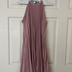 Privé Contrast Sequin Pleated Halter Dress 