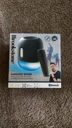 Brand New Brookstone Karaoke Spark - Wireless LED Speaker & Mic (NIB)