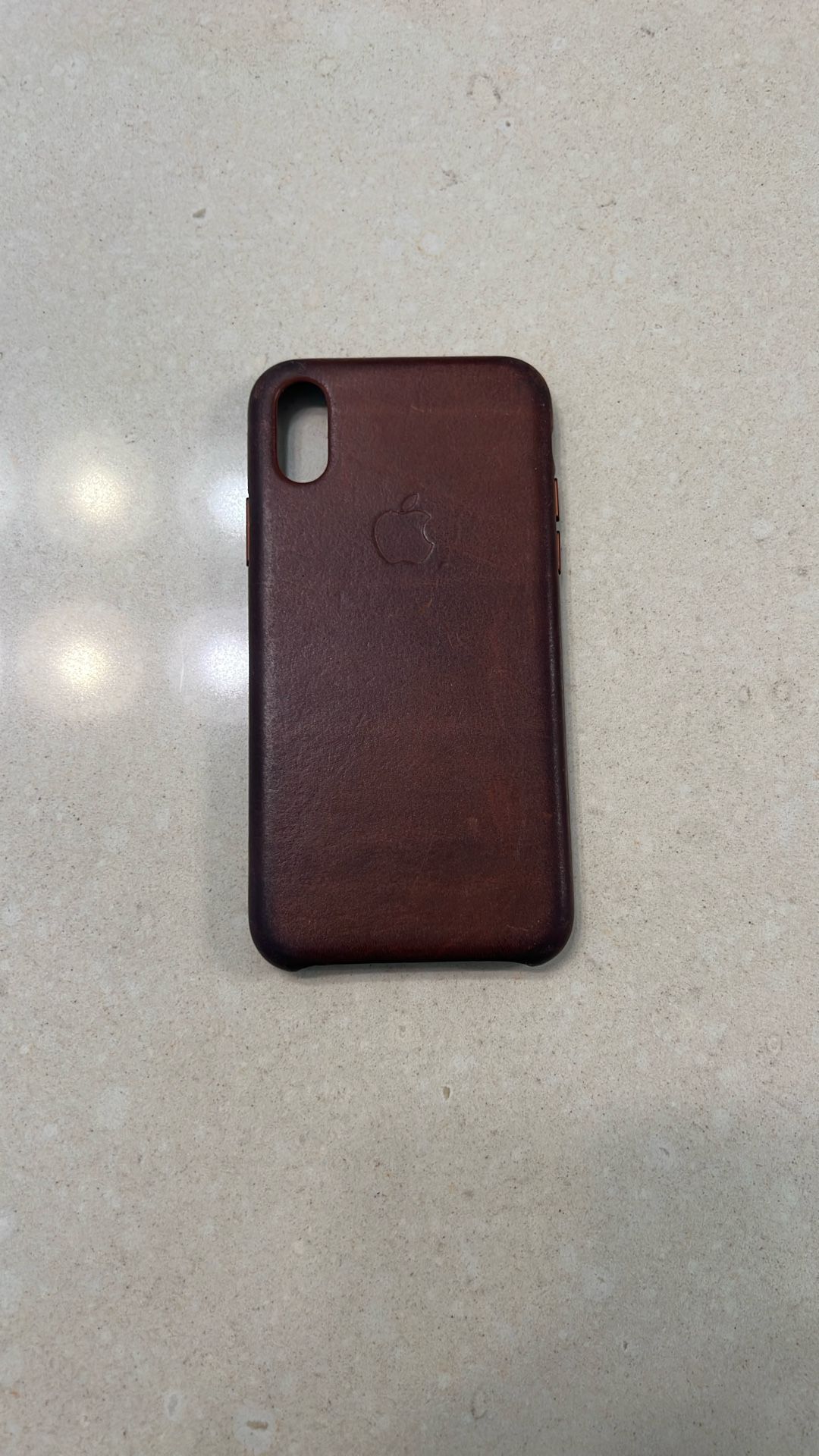 Original Apple Iphone X Brown Leather Case, Used Condition