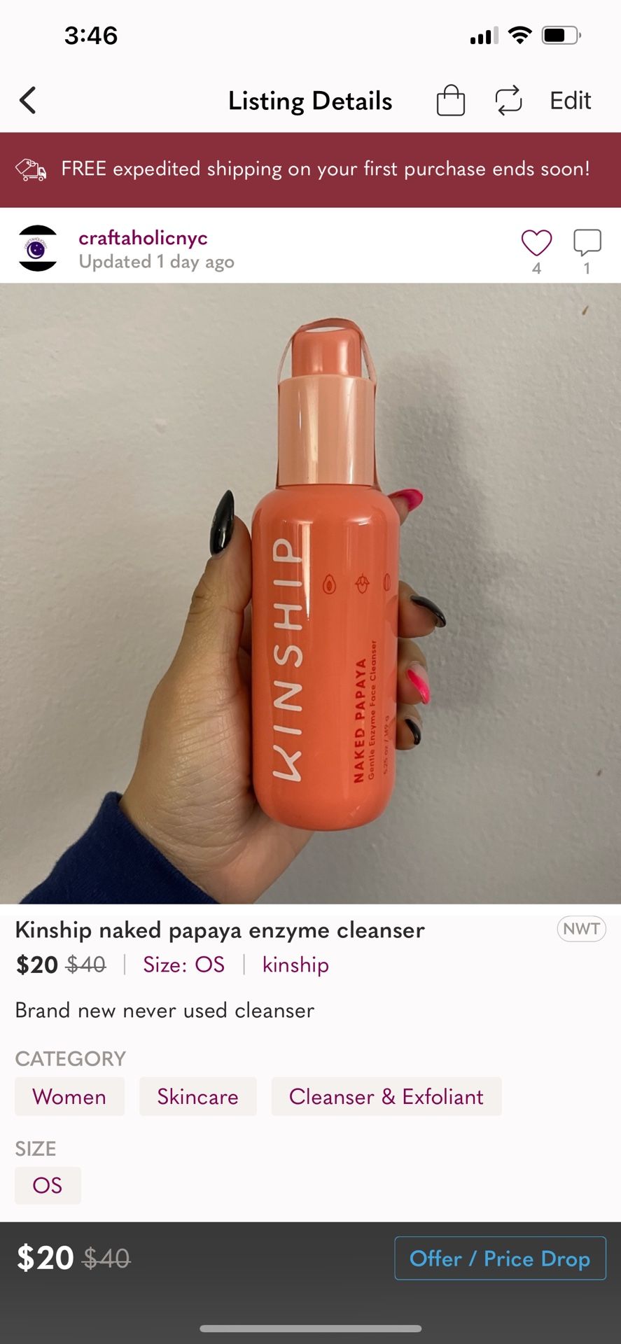 Kinship Naked Papaya Enzyme Cleanser