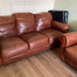 Leather Sofa and Chairs