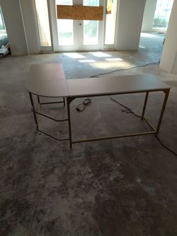 L-Shaped Desk with Metal Frame