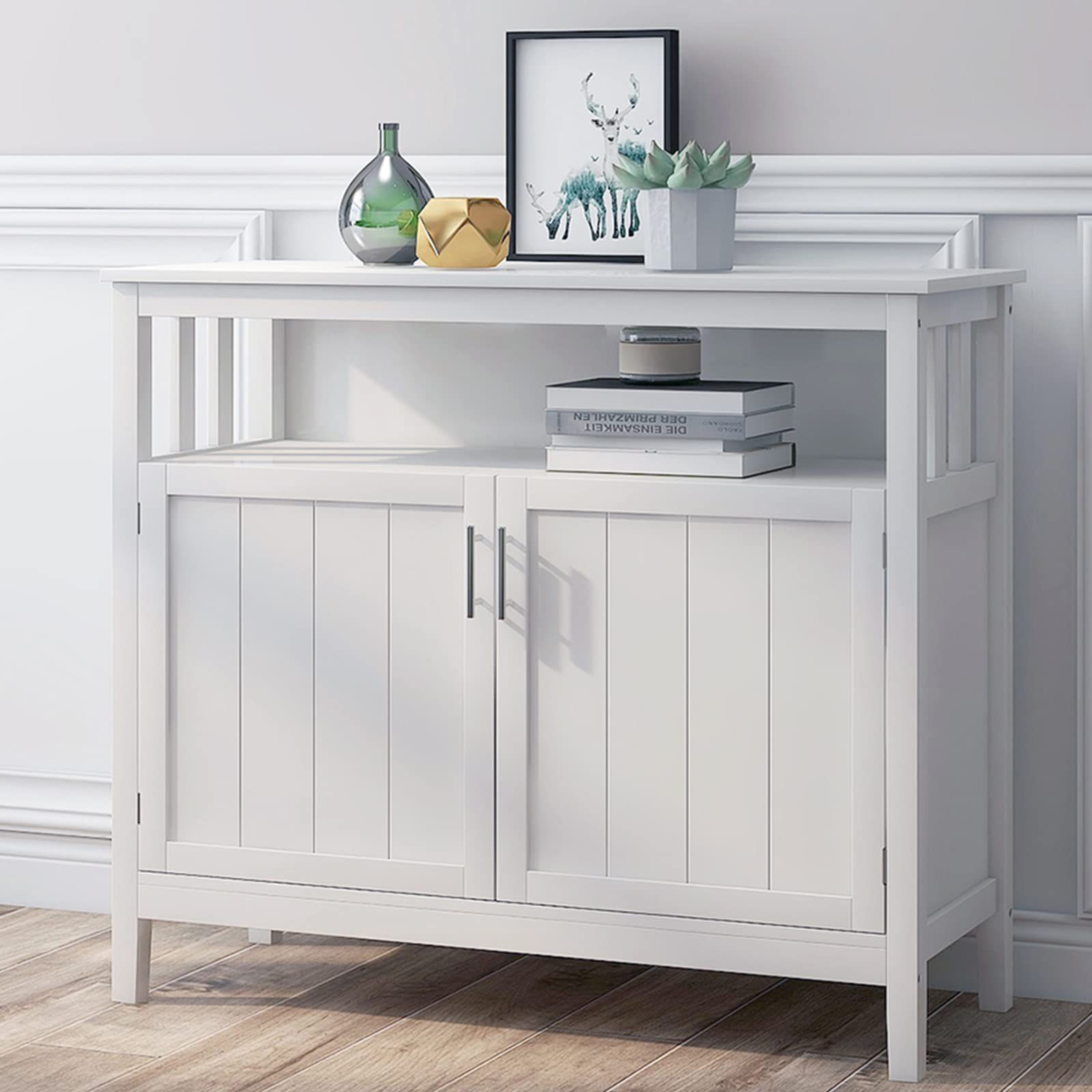 Buffet Cabinet White Kitchen Sideboard New Buffet Storage Server Cupboard Cabinet Console Table