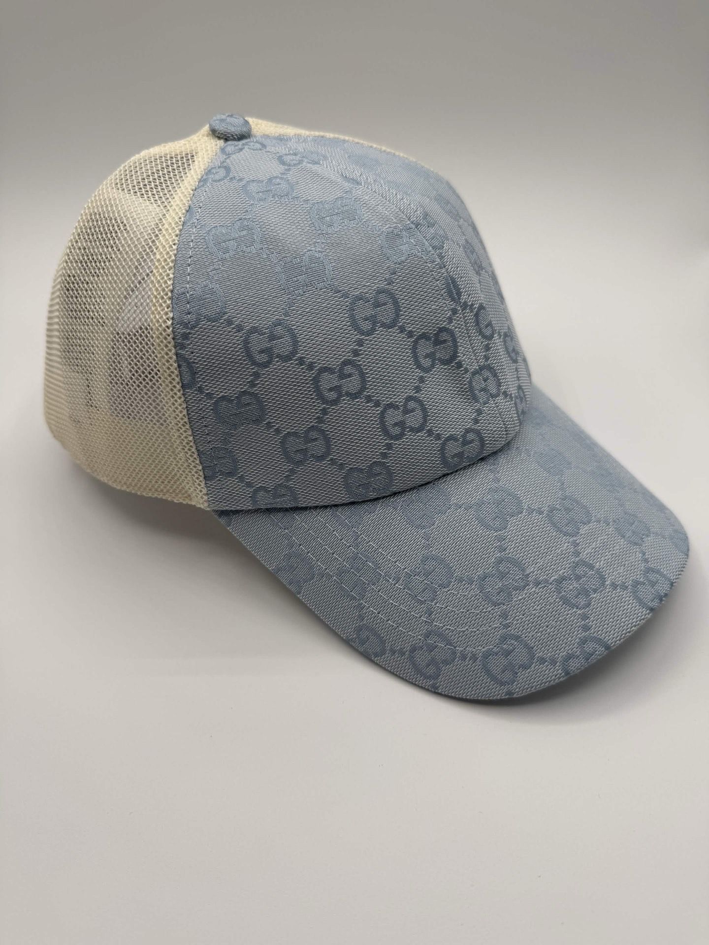 Gucci GG Canvas Trucker Light Blue Baseball Hat