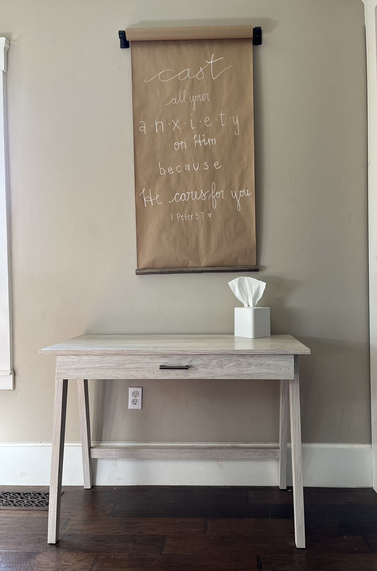 Threshold Whitewashed Wood Desk And Chair for Sale in Denair, CA OfferUp