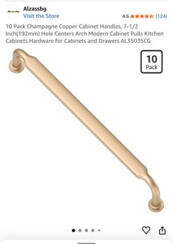 10 Pack Champagne Copper Cabinet Handles, 7-1/2 Inch(192mm) Hole Centers
