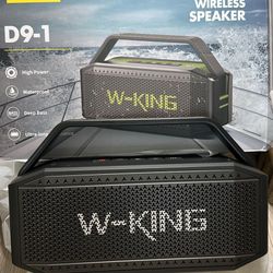 W-KING Portable Speakers Bluetooth Wireless Loud, 100W Max Waterproof Outdoor Bluetooth Speaker Big Party Large Boombox Subwoofer*2