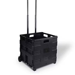 Staples Plastic/Poly Mobile Utility Cart with Dual Wheel, Blue