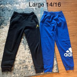 Boy Pants Nike And Adidas $15 Each Size Large 14/16