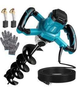 1500W Electric Post Hole Digger, Electric Post Hole,Heavy Duty Earth Auger with 6" Auger Drill Bit & 32.8FT Power Cord, Power Hole Digger Electric for