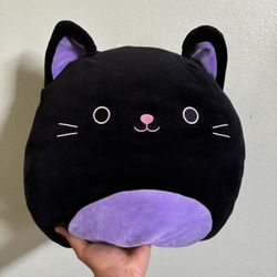 Squishmallow Black And Purple Autumn Cat 