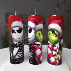 Grinch And Jack Skellington Christmas Holiday Tumbler