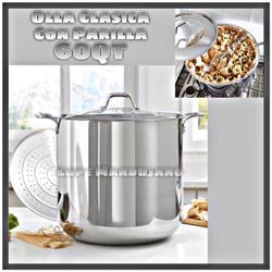PRINCESS HERITAGE® STAINLESS STEEL COOKWARE Classic 60-Qt. Stockpot with Steaming Rack 5842