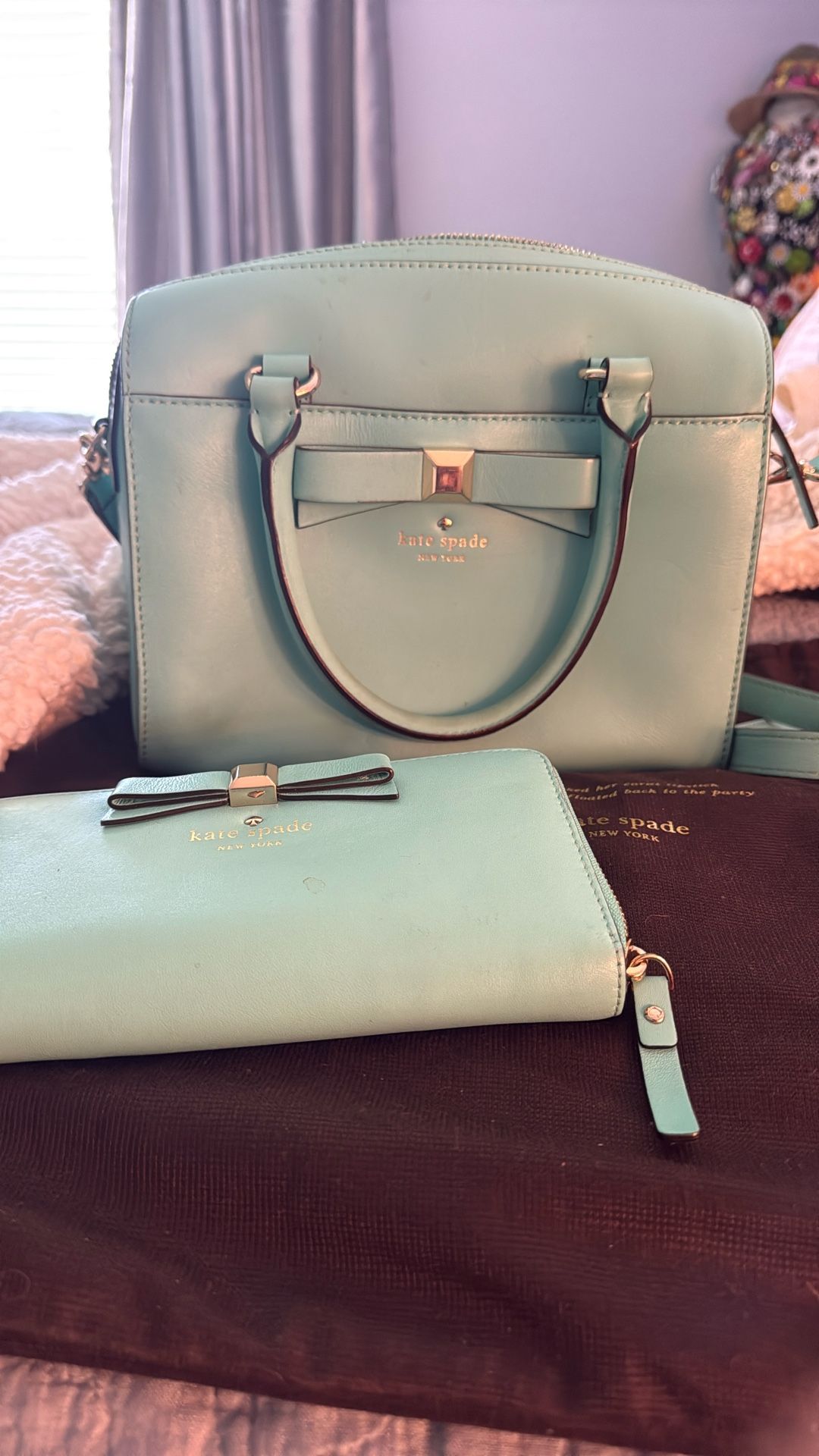 *Tiffany Blue Kate Spade Purse And Wallet*