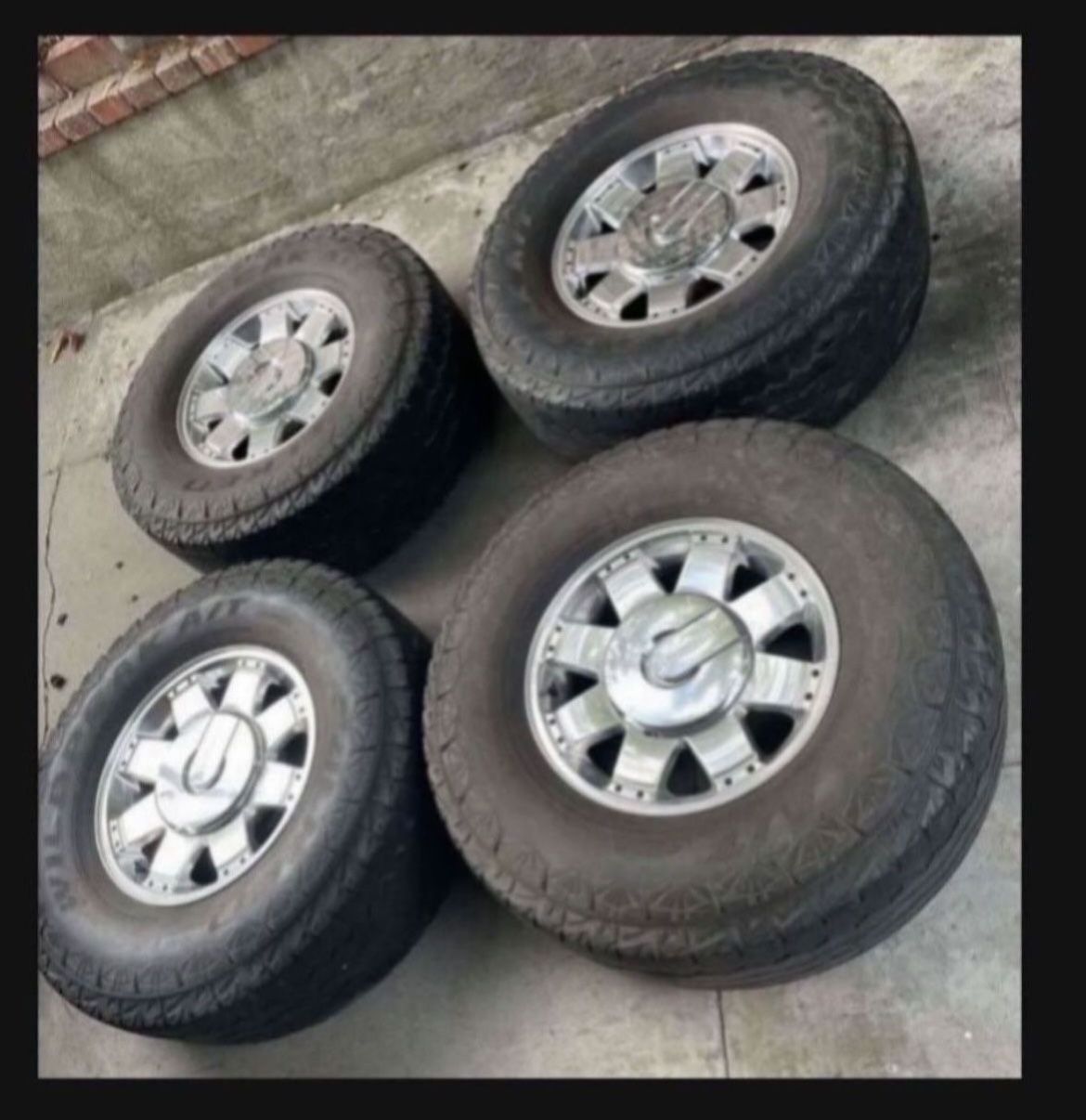 4 - 35x12.50r17LT 8x6.5 8x165.1 Stock Hummer H2 Chrome Rims Wheels With ...