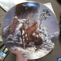 Vintage 1992 Native American Warriors Collectors Plate 8".Hamilton collection Mystic Warriors from the Mystic Warriors plate collection by Chuck Ren.