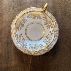 Vintage Paragon Fine Bone China Teacup & Saucer – Gold Floral Gilded Pattern – Made in England
