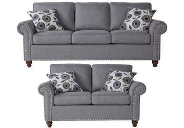 Nailhead gorgeous couch and Loveseat
