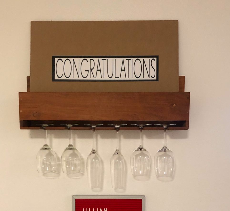Crate & Barrel Wooden Wine Stem Rack