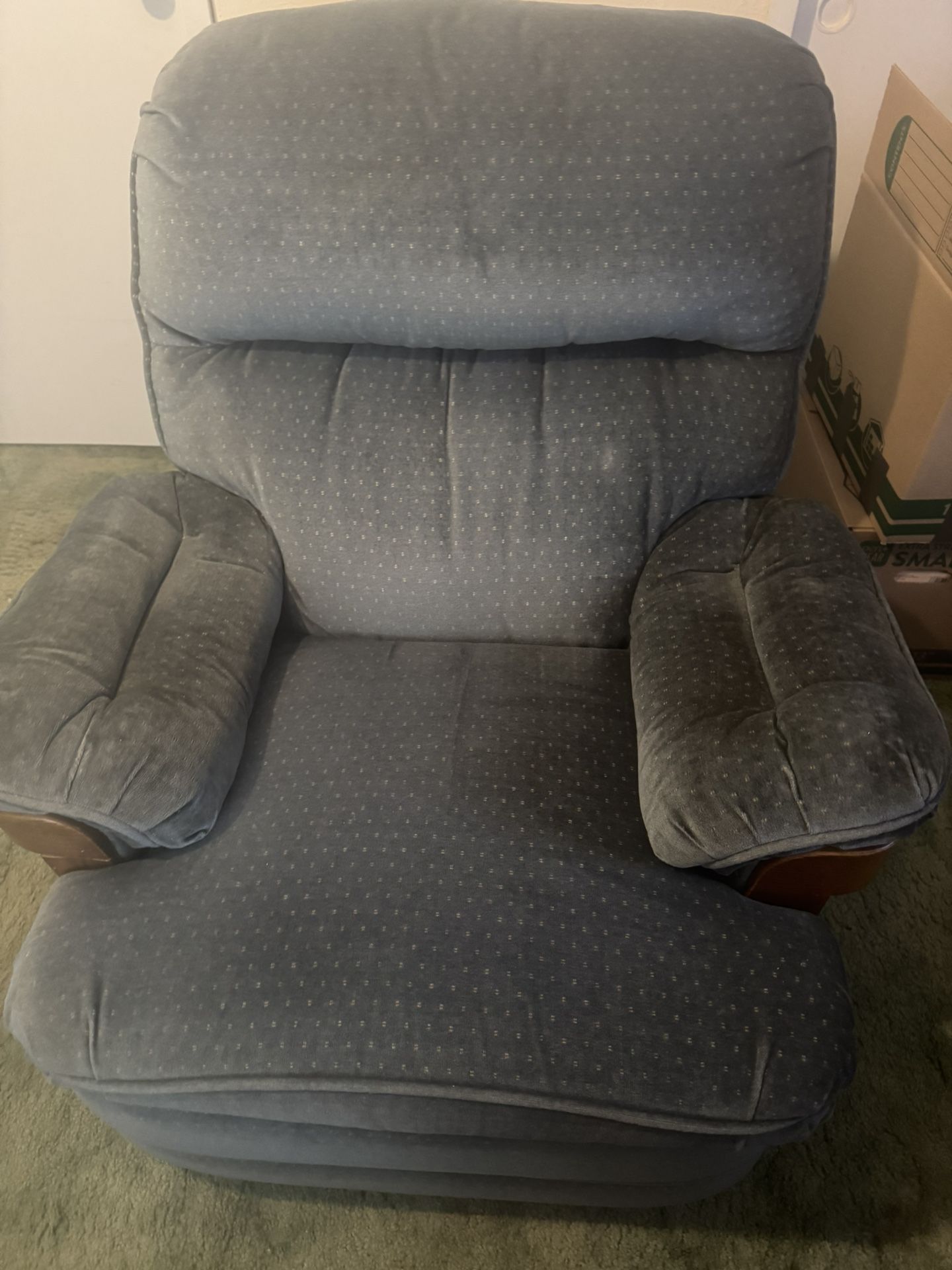 Blue Upholstered Recliner