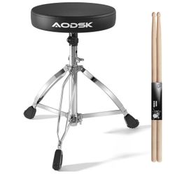 AODSK Drum Throne, Widened and Thickly Padded Adjustable Drum Stool, Height Adjustable Range: 16.34 in-20.67 in 