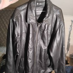 Roundtree & Yorke Black Leather Jacket 2xl