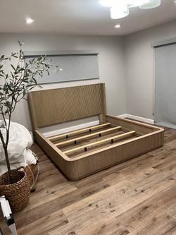 New Light Oak RH Byron Shelter Style King Size Bed, Free Delivery ✅ RH Inspired King Bed Frame 