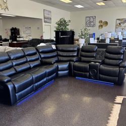 Sectional With Speaker,Bluetooth,Recliner,LED